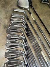 RH Nicklaus Air Bear Offset Iron Steel Set S,P, 3-9, D1, 5 W/Graphite Shaft, Vtg