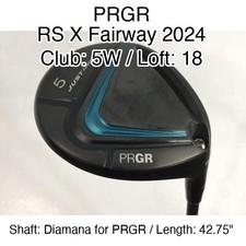 PRGR RS X Fairway 2024 5W Fairway Wood 18 42.75" Diamana for PRGR M-40 Right-Han