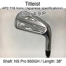 Titleist AP2 718 Irons (Japanese specifications) 4-9.P Iron Set 38" NS Pro 950GH