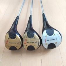 Persimmon Dunlop DS100LT 1W 3W 4W with Headcovers Rare